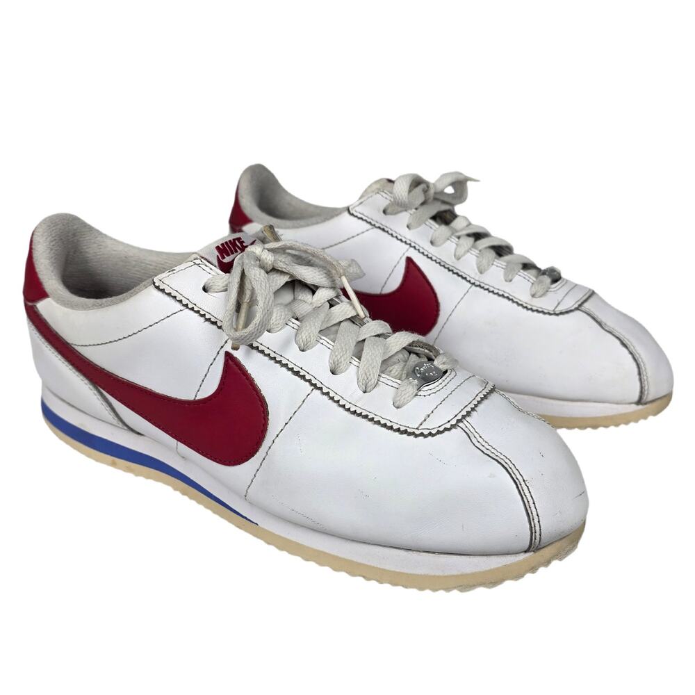 NIKE 2019 RETRO STYLE CORTEZ WHITE RED CLASSIC LEATHER SNEAKERS MEN’S SIZE 9.5